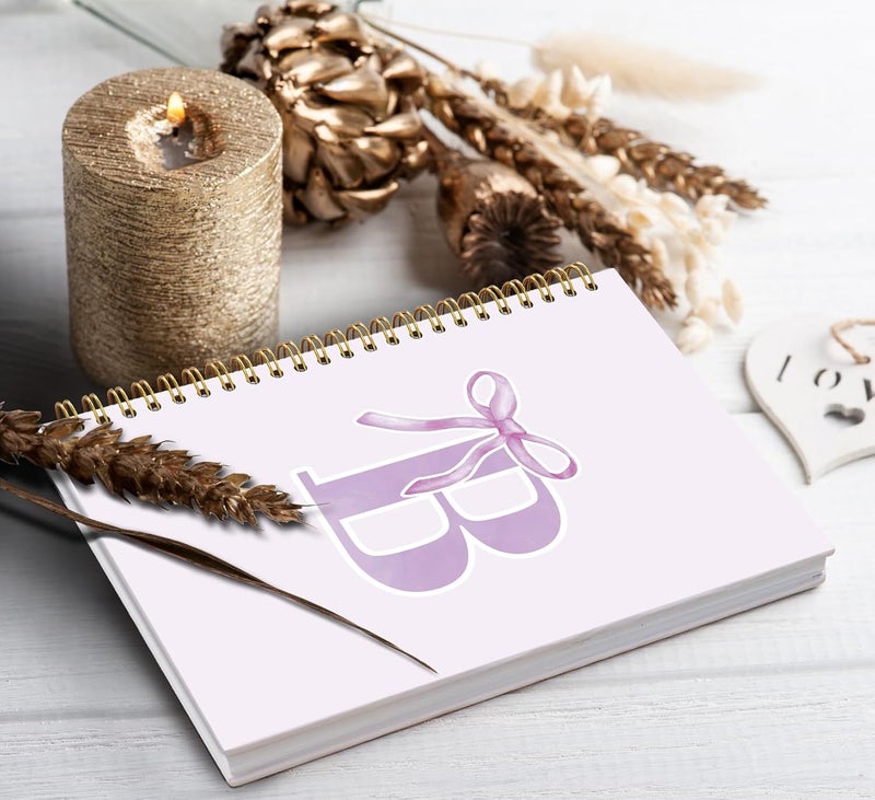 foedor Purple Bow Journal Notebook for Girls,Initial B Journals Personalized Diary Gifts for Teen Girl Kids,Monogrammed Gifts for Women,Trendy Coquette Cute Hardcover Spiral Notebook 5.5 x 8.3 - Image 4
